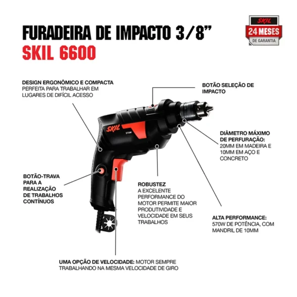 FURADEIRA DE IMPACTO SKIL 6600+3BROC.220V - Image 2