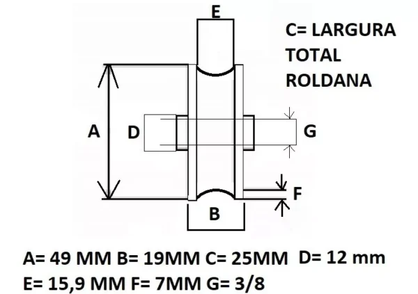 ROLDANA 2" U 5/8 S/CAIXA - Image 4