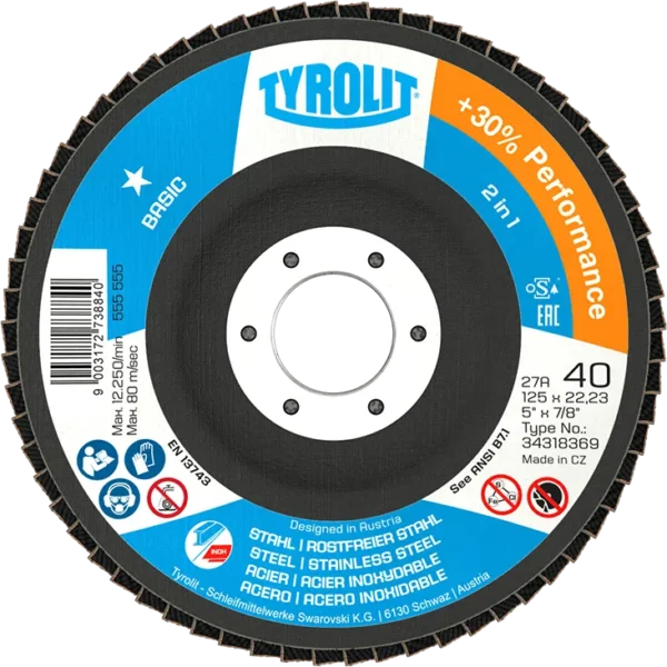 FLAP DISC TYROLIT BASIC 4" G40